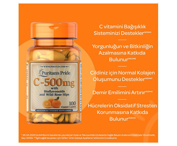 Puritan's Pride Vitamin C-500 Mg 100 Tablet