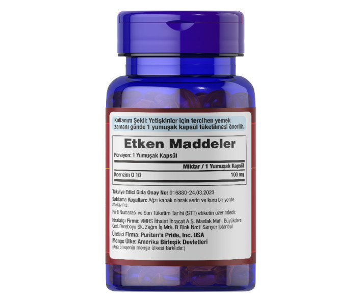 Puritan's Pride CO Q-10 100 Mg 30 Kapsül